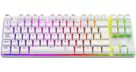 Teclado Mecánico Gamer T dagger Bora Rgb Switch Blue Español Envío gratis