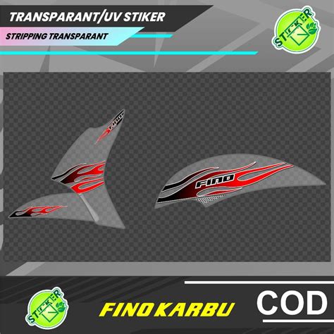 Jual Stripping Transparan Uv Clear Simpel Yamaha Fino Karbu Api Merah