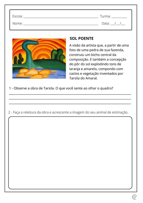 Atividade De Artes Para O 4º Ano