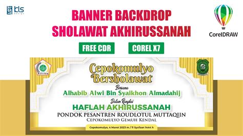 Free Cdr Desain Banner Backdrop Sholawat Akhirussanah Klsdesain