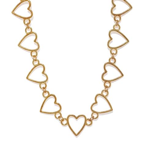 Buy Fabula Jewellery Gold Tone Heart Shape Necklace Online