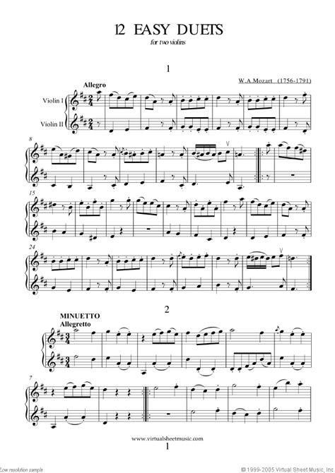 Easy Duets Sheet Music For Two Violins Pdf Interactive