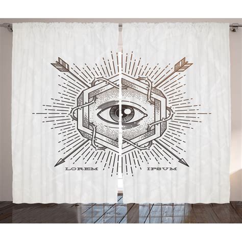 East Urban Home Rustikaler Vorhang Mystic Third Eye Wei Beige