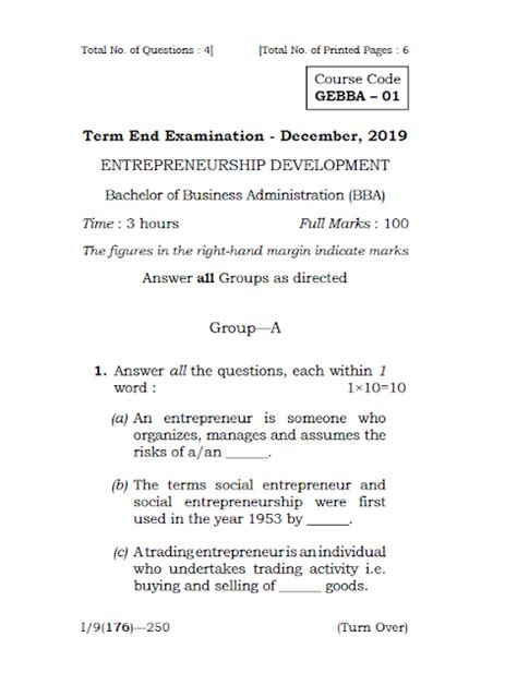 Ospu Gebba Entrepreneurship Development Dec Question Paper