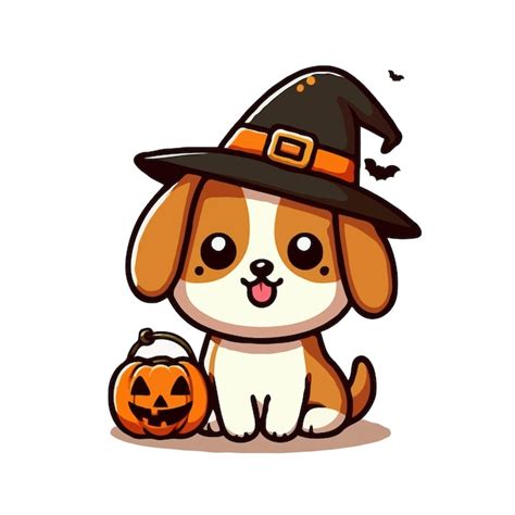 Premium Vector Cute Halloween Dog Vector On White Background