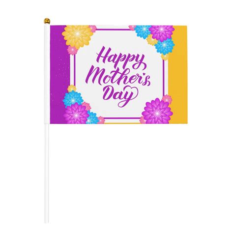 Happy Mothers Day Flags 6 Packs Mini Handheld Flag Desk Flag 55 X 83