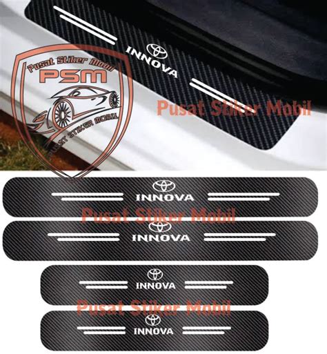 4 PECS STICKER CARBON 3D Stiker Pengaman Mobil Toyota Innova Stiker