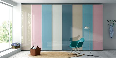 Contemporary Wardrobe Fr Multi Coloured Lagrama Lacquered Glass With Swing Doors