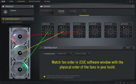 Set fan lighting and rotation in iCUE – Corsair