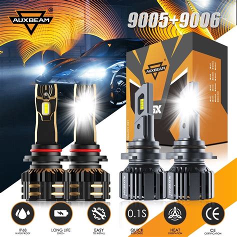 Auxbeam Led Headlight Kit Bulbs K High Low Beam Super