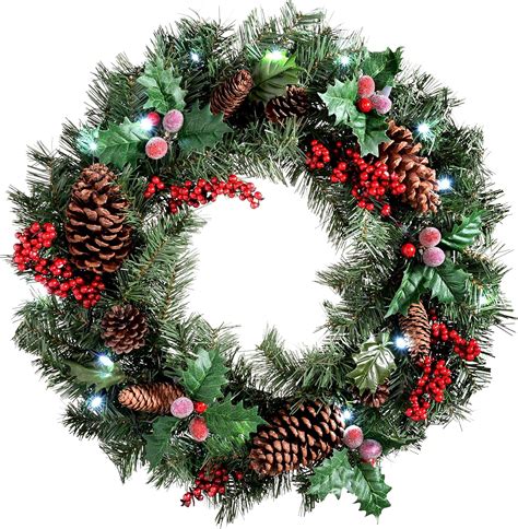 WeRChristmas 60 Cm Couleur Naturelle De Pin Et Baies Couronne Avec