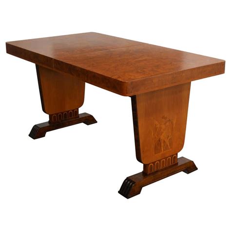 Art Deco Intarsia Bibliotek Dining Table At 1stdibs