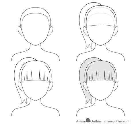 How To Draw Anime Hair Female Ponytail