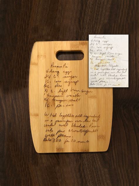 Personalized Cutting Board Handwriting Handwritten Recipe Etsy