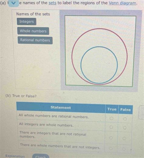 Solved A E Names Of The Sets To Label The Regions Of The Venn