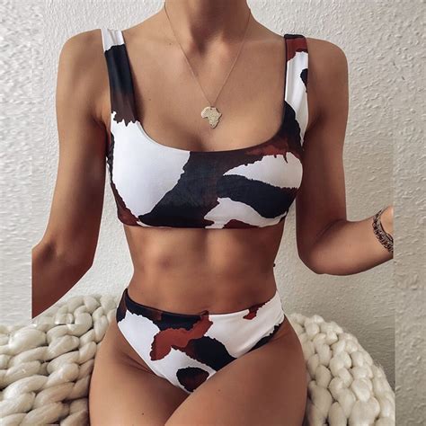 Sexy Bikini De Cintura Alta Mujeres Traje De Ba O Bandeau Push Up