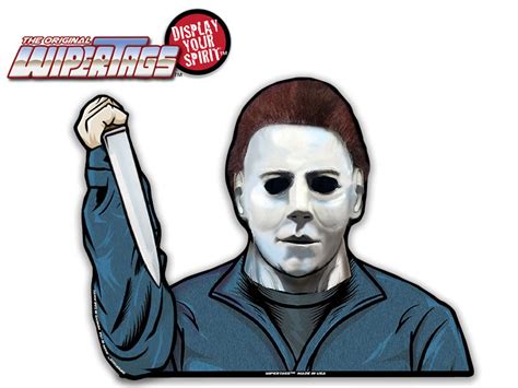 Masked Serial Killer Waving Arm Wipertag Halloween Decal For Wiper