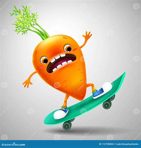 Cartoon Carrot Cute Character Face Sticker Vector Illustration