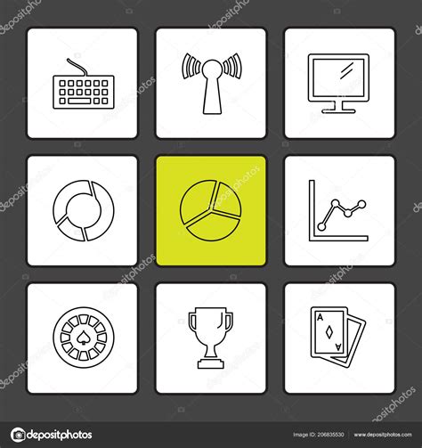 Minimalistic Flat App Icons Black Background Stock Vector by ©ibrandify ...