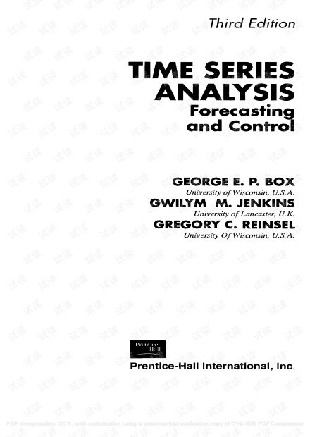 时间序列分析预测与控制timeseriesanalysis Forecastingandcontrol3rdedition时间序列分析