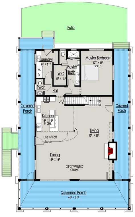 Lake House Plan with 3-Sided Wraparound Porch - 2488 Sq Ft - 18302BE ...