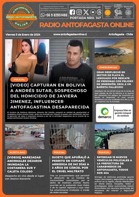 Portada N147 De Radio Antofagasta Online Para Hoy Viernes 5 De Enero