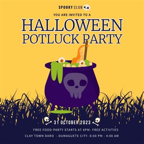 Copy Of Halloween Potluck Party Invitation Template Postermywall