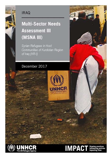 Document Multi Sector Needs Assessment Iii Syrian Refugees In Iraq