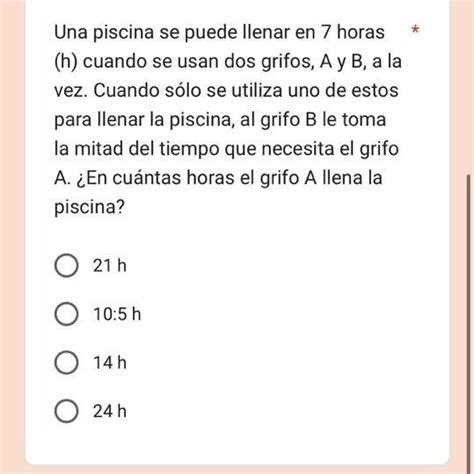 Una Piscina Se Puede Llenar En Horas H Cuando Se Usan Dos Grifos A