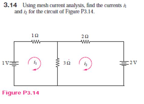 Solved Using Mesh Current Analysis Find The Currents N Chegg