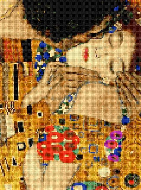 The Kiss By Gustav Klimt Cross Stitch Design Artofit