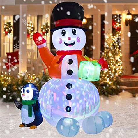 Dearhouse Ft Lighted Christmas Inflatable Snowman With Cute Penguin