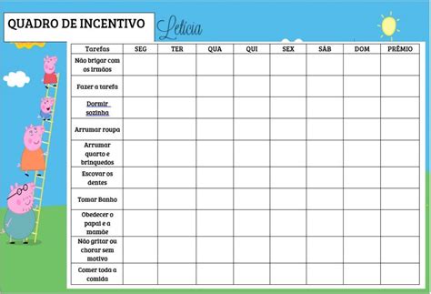Quadro De Comportamento Infantil Para Imprimir Gratis