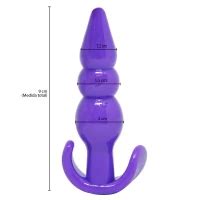 Plug Anal Escalonado Em Silicone Base 9 Cm X 2 Cm