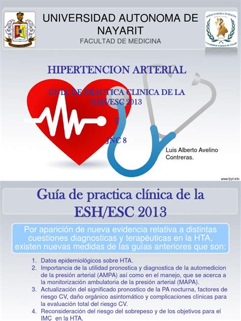 Hipertencion Arterial Guia Europea Y Jnc8 Avelino Pdf Hipertensión Medicina Clinica