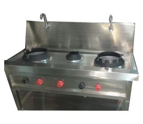 Silver Stainless Steel Chinese Cooking Range For Commercial Number Of