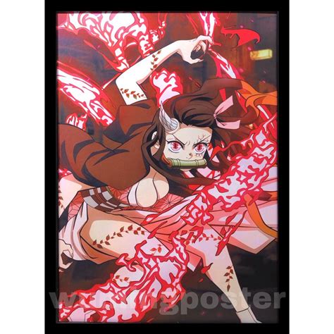 Animation Demon Slayer Kimetsu No Yaiba Tanjiro Nezuko Poster Medium Banner Framed Shopee Malaysia