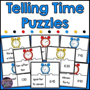 Telling Time Puzzles by Second Grade Smiles | Teachers Pay Teachers