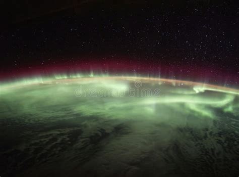 View of the Aurora Borealis (Northern Lights) As Seen from a Satellite in Outer Space Stock ...