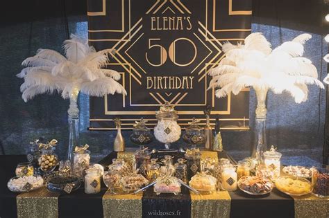 Gatsby Themed Th Birthday Party Dessert Table