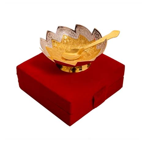 Diwali Gift Silver Gold Plated Brass Bowl Packaging Type Box At Rs