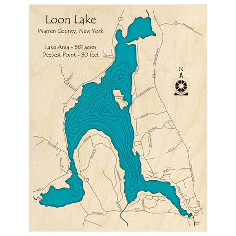 Loon Lake 3D Custom Wood Map – Lake Art LLC