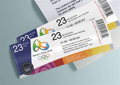 Olympic Games Invitation Ticket And Letter Editable And Etsy