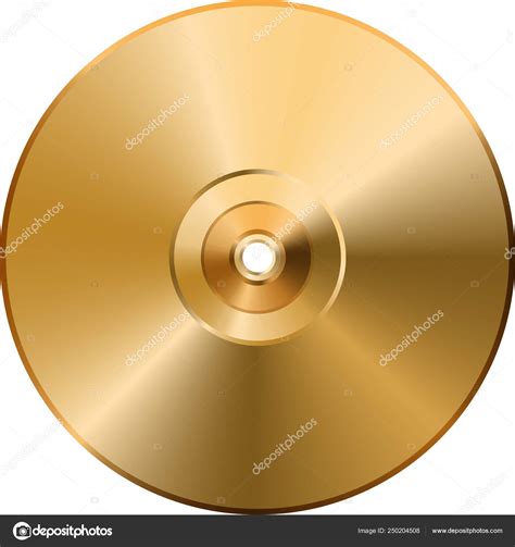 CD DVD Golden Disc Isolated On Transparent Background Stock Vector By