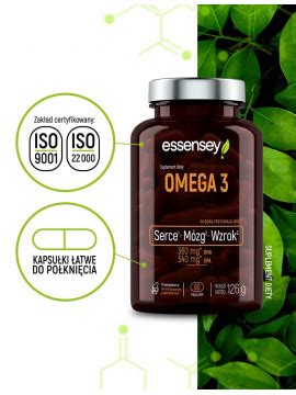 Kwasy tłuszczowe Omega 3 w 90 kapsułkach Essensey Kwasy tłuszczowe