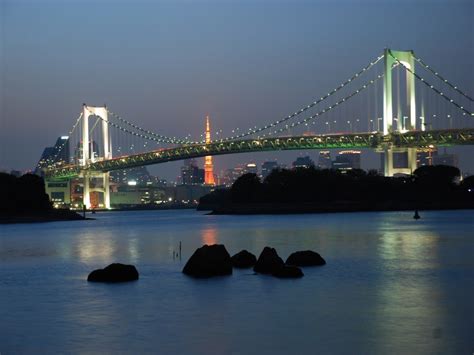 【东京湾 彩虹桥 夜景摄影图片】日本 东京 台场风光摄影草門東の撮影太平洋电脑网摄影部落