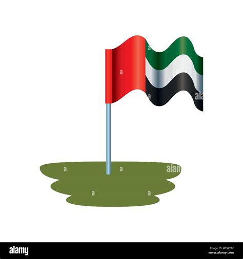 United Arab Emirates Flag Waving In Pole Stock Vector Image And Art Alamy