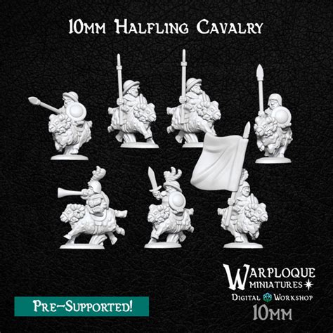 3d Printable 10mm Halfling Cavalry By Warploque Miniatures