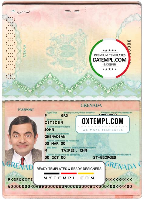 Grenada Passport Template In Psd Format Fully Editable