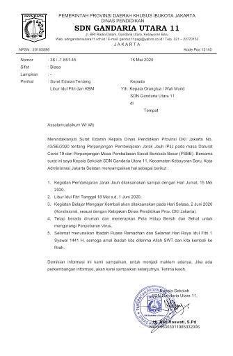 Detail Surat Edaran Libur Sekolah Koleksi Nomer